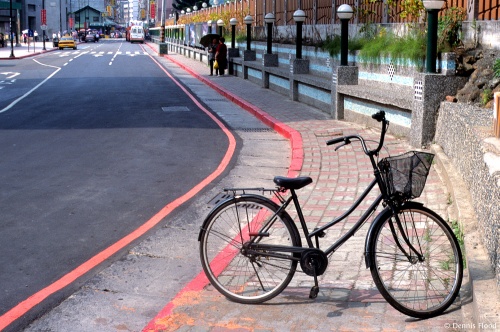 Black Bicycle on the Sidewalk