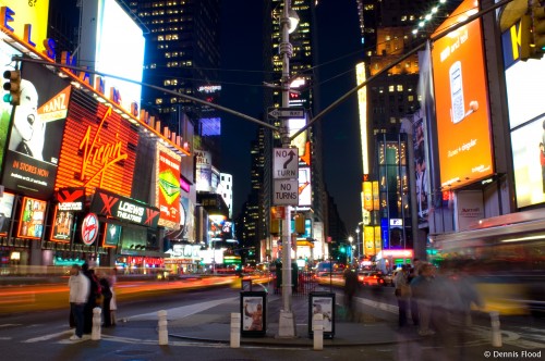 Action Packed Times Square at Night