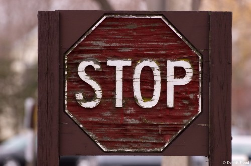 Old Wooden Stop Sign