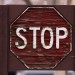 Old Wooden Stop Sign