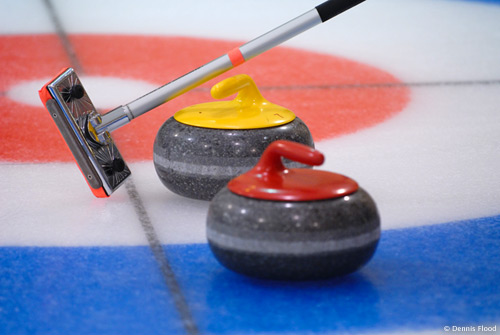 Curling Rocks and Broom