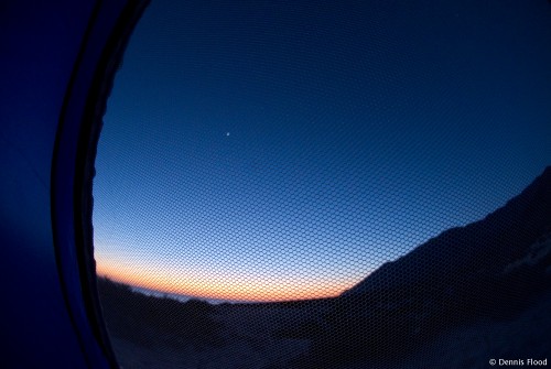 Sunrise in a Tent