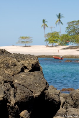 Red Boat in a Bay