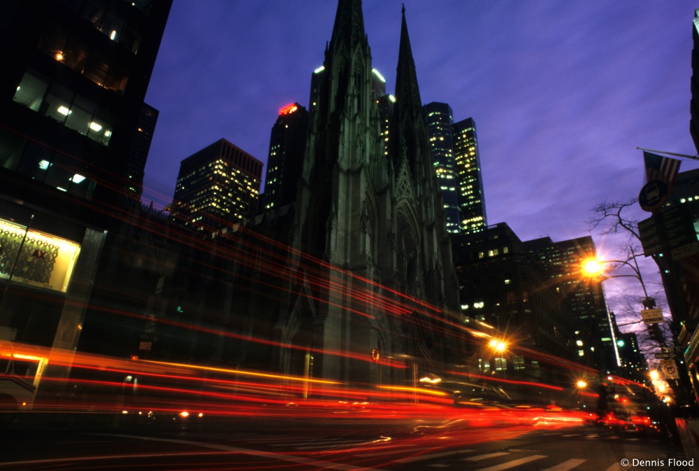 St. Patrick's Cathedral Traffic Blur