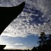 Silhouetted Meditating Man