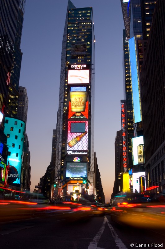 Times Square Traffic at Dusk