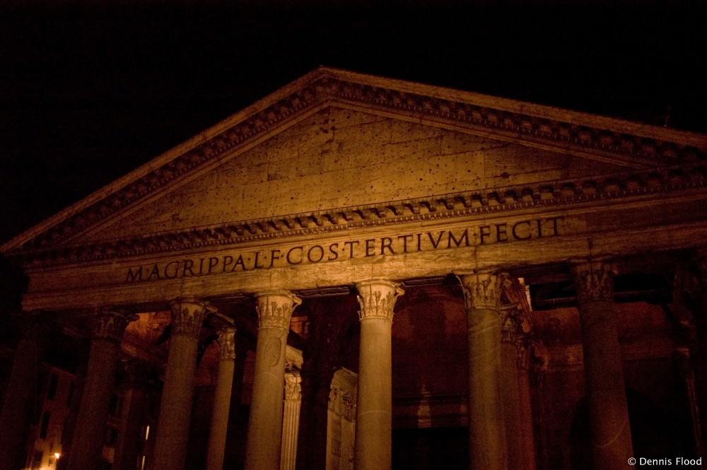 Pantheon Facade at Night