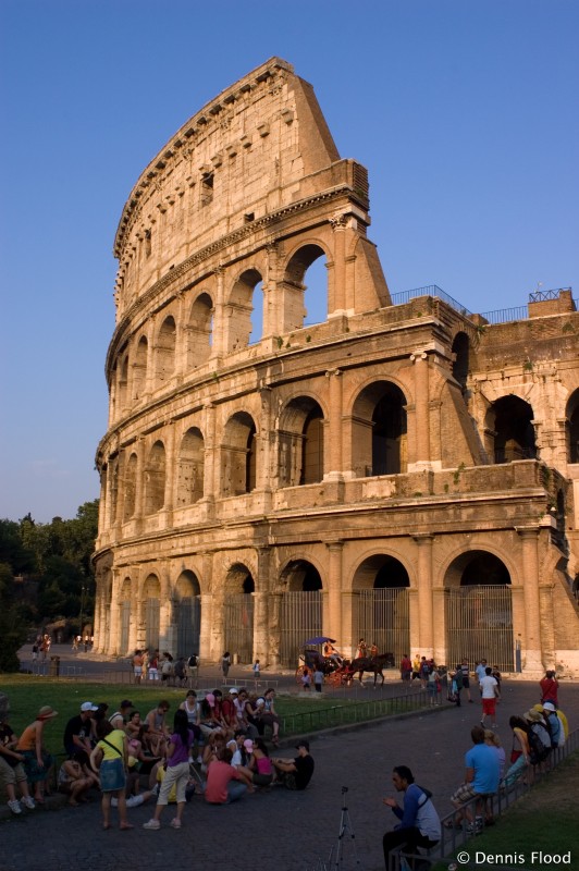 Tourists Outside the Colosseum