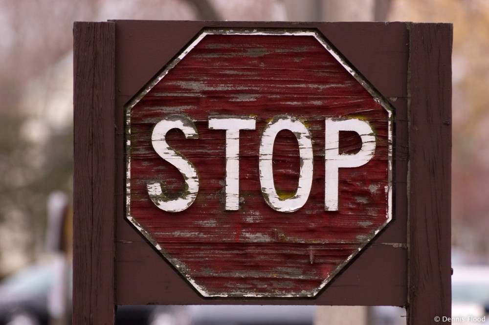 Old Wooden Stop Sign