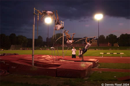 Pole Vault at Night