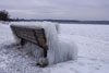 Icy Frozen Park Bench