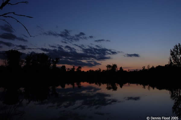 Reflecting Quarry Pond at Sunset