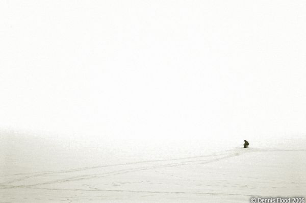 Ice Fisher in a Storm